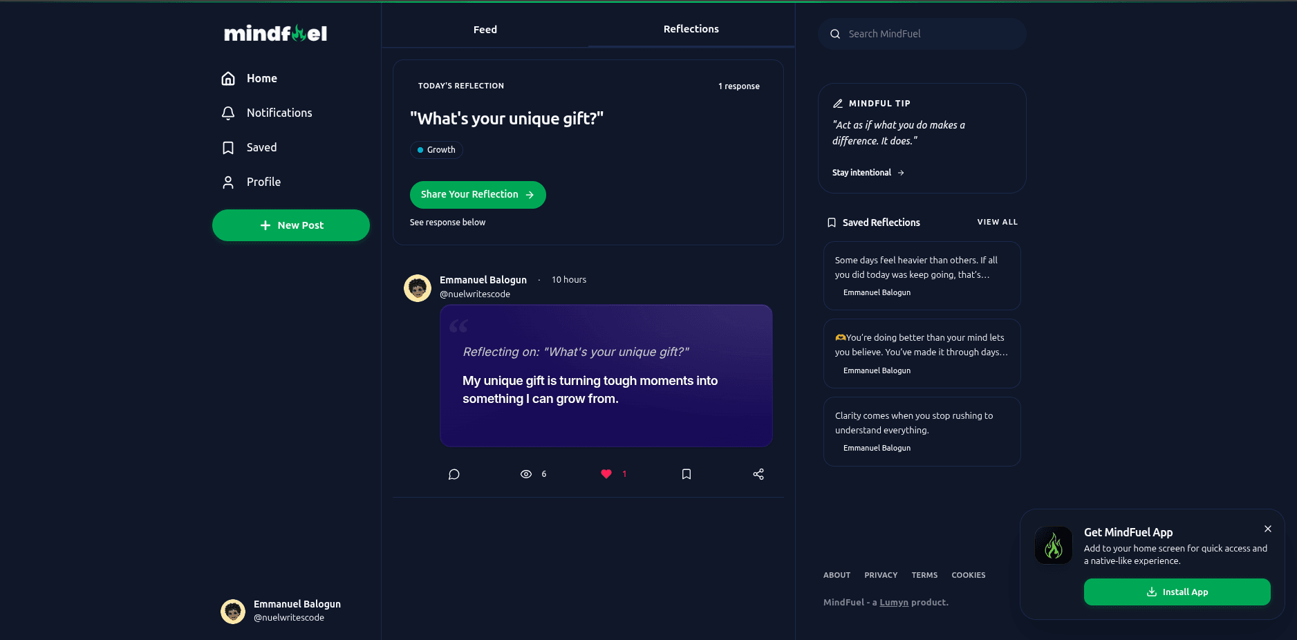 MindFuel: A thoughtful social platform. | Orynth