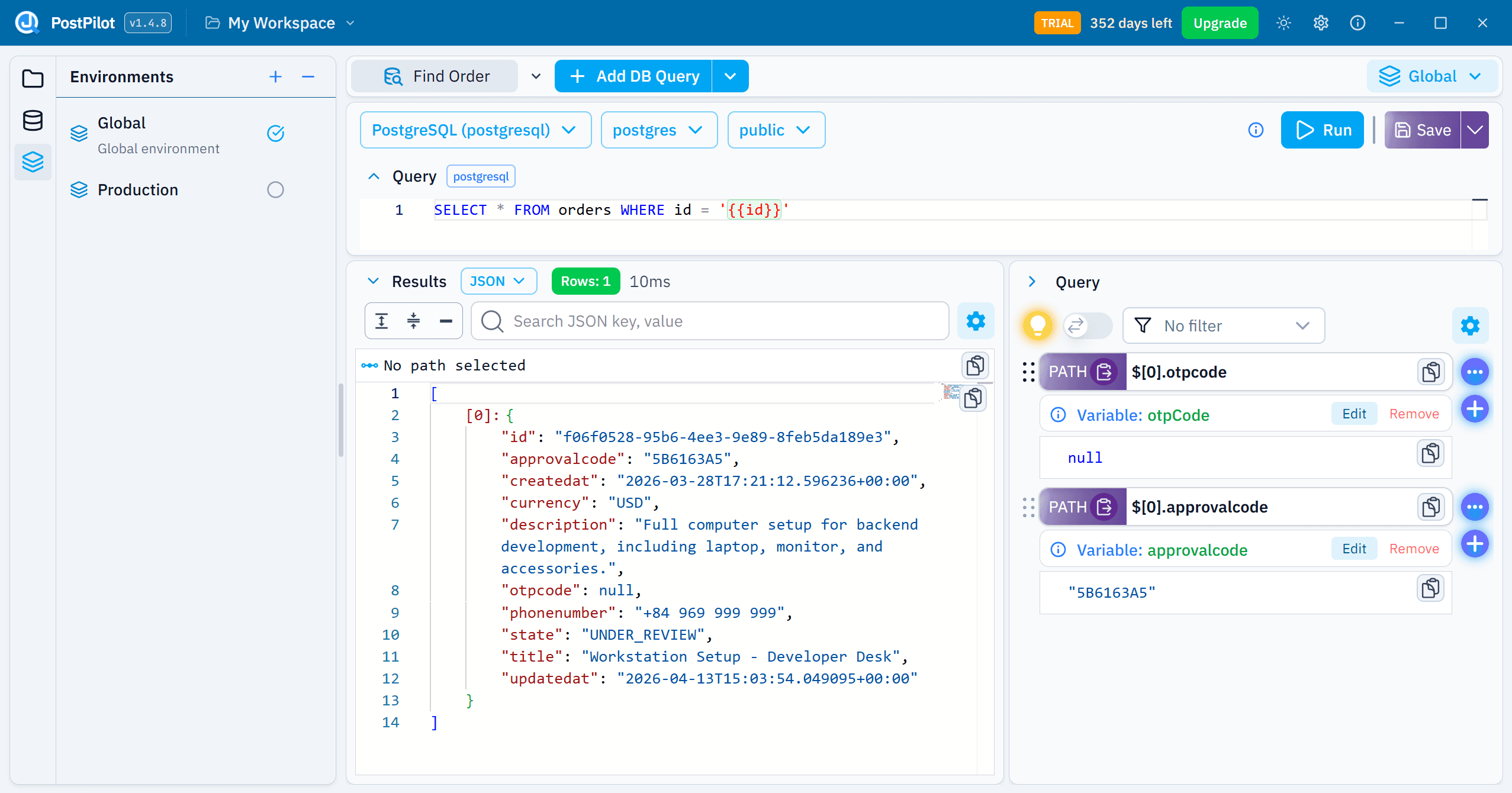 PostPilot: All-in-one API client, DB client and Data inspector | Orynth