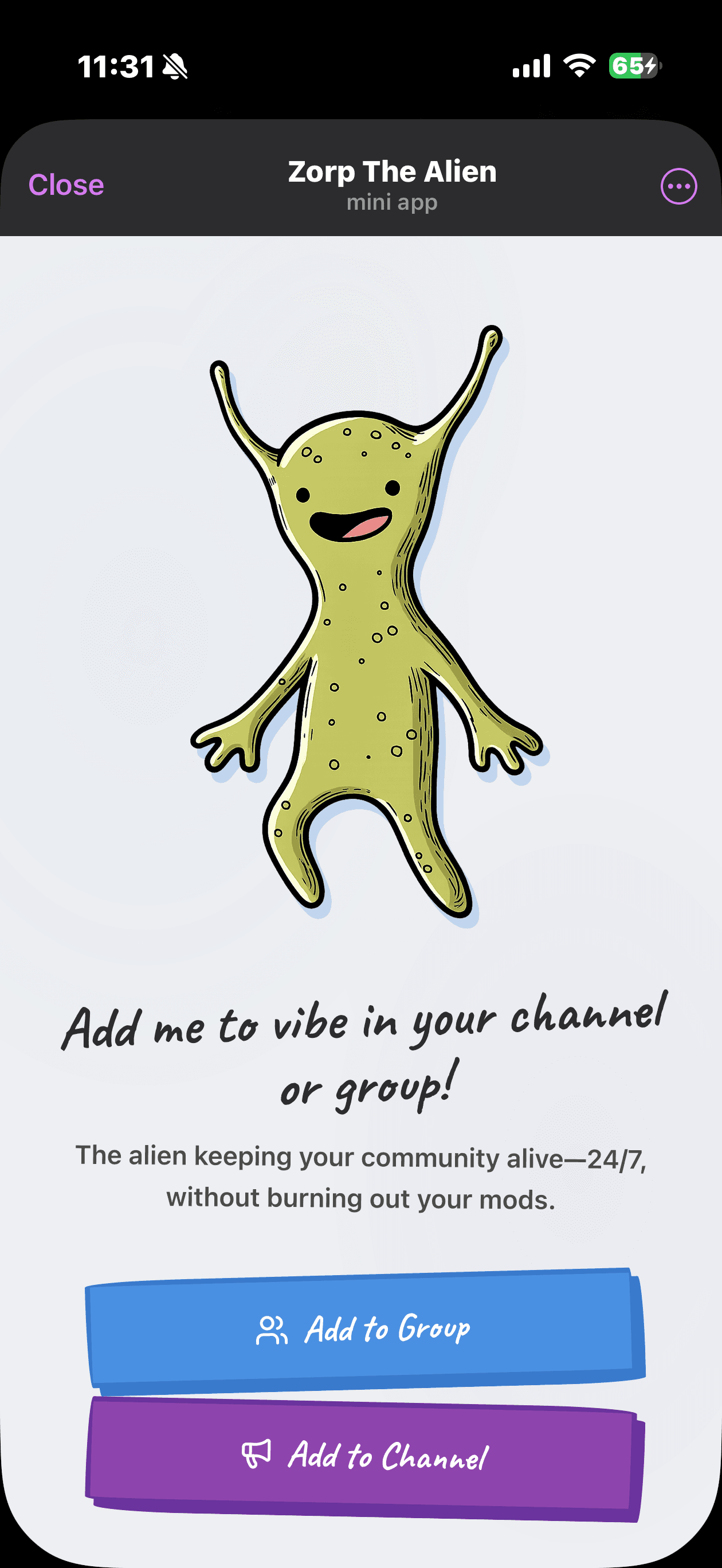 Zorb AI Bot: An AI-powered Telegram bot with an alien persona | Orynth