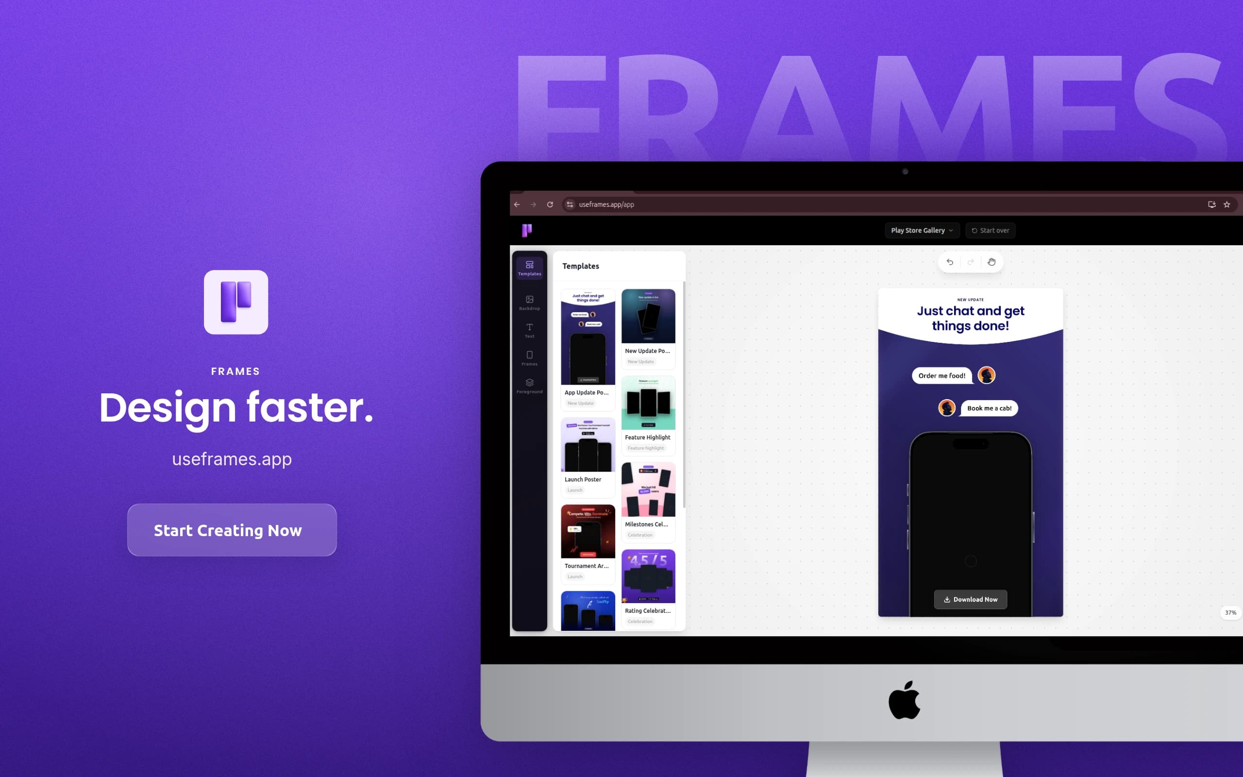 Frames: Create stunning product visuals for your apps in seconds | Orynth